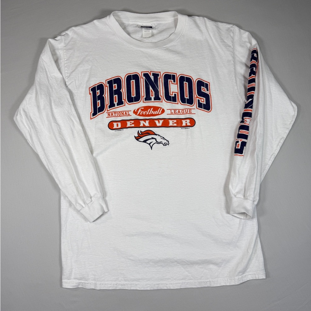 VINTAGE Denver Broncos Long Sleeve | CSA Made in USA | White | Size L